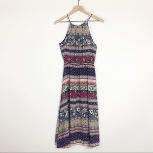 J For Justify | Boho High Neck Midi Dress Sz M